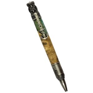 Burl Nautical Pen Antique Pewter