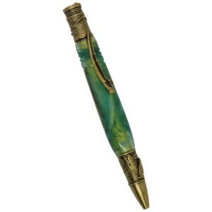 Burl and Resin Fly Fishing Antique Brass Pen