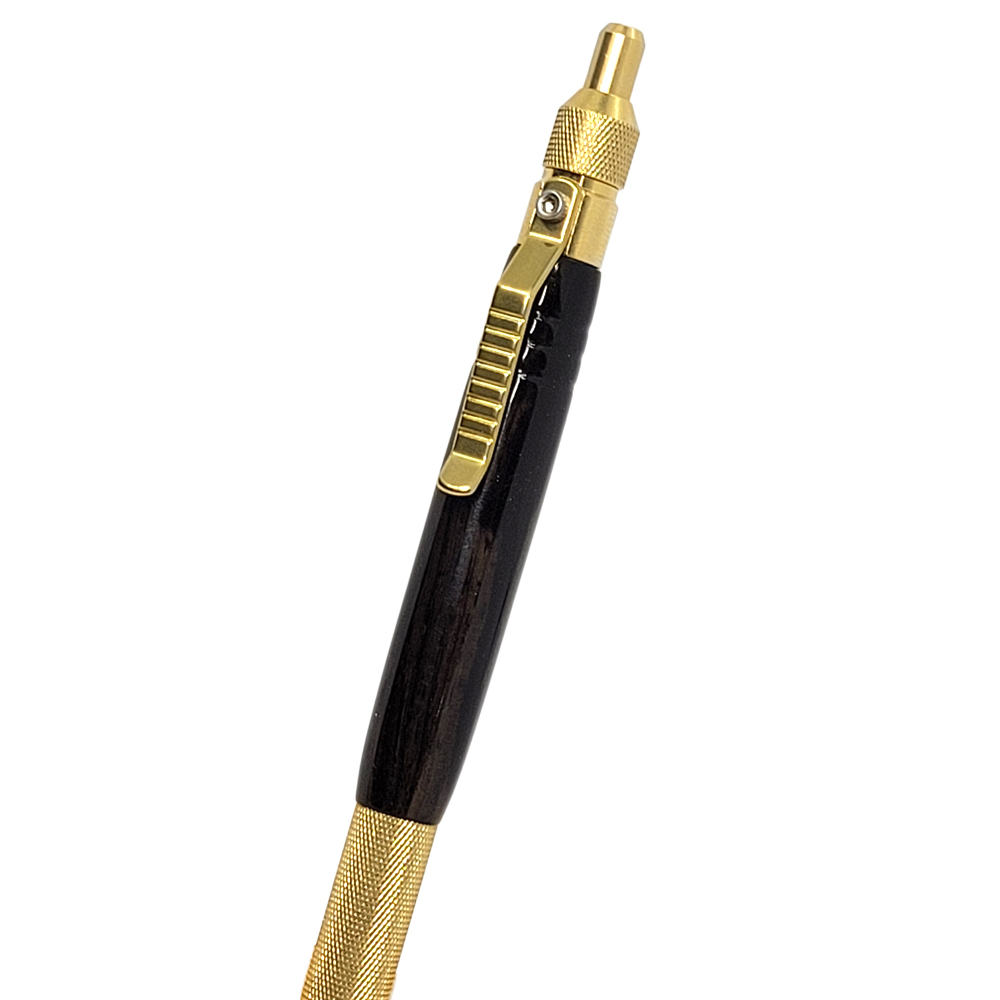 African Blackwood Anvil Click Pen Brass