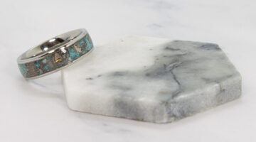 Cowgirls Rule - Moonstone, Turquoise and Bismuth Inlay Ring
