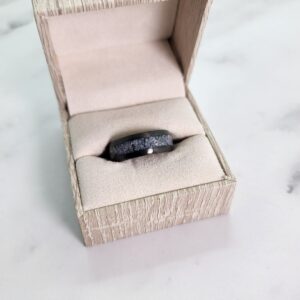 Amazonite Carbon Fibre Ring in a ring box